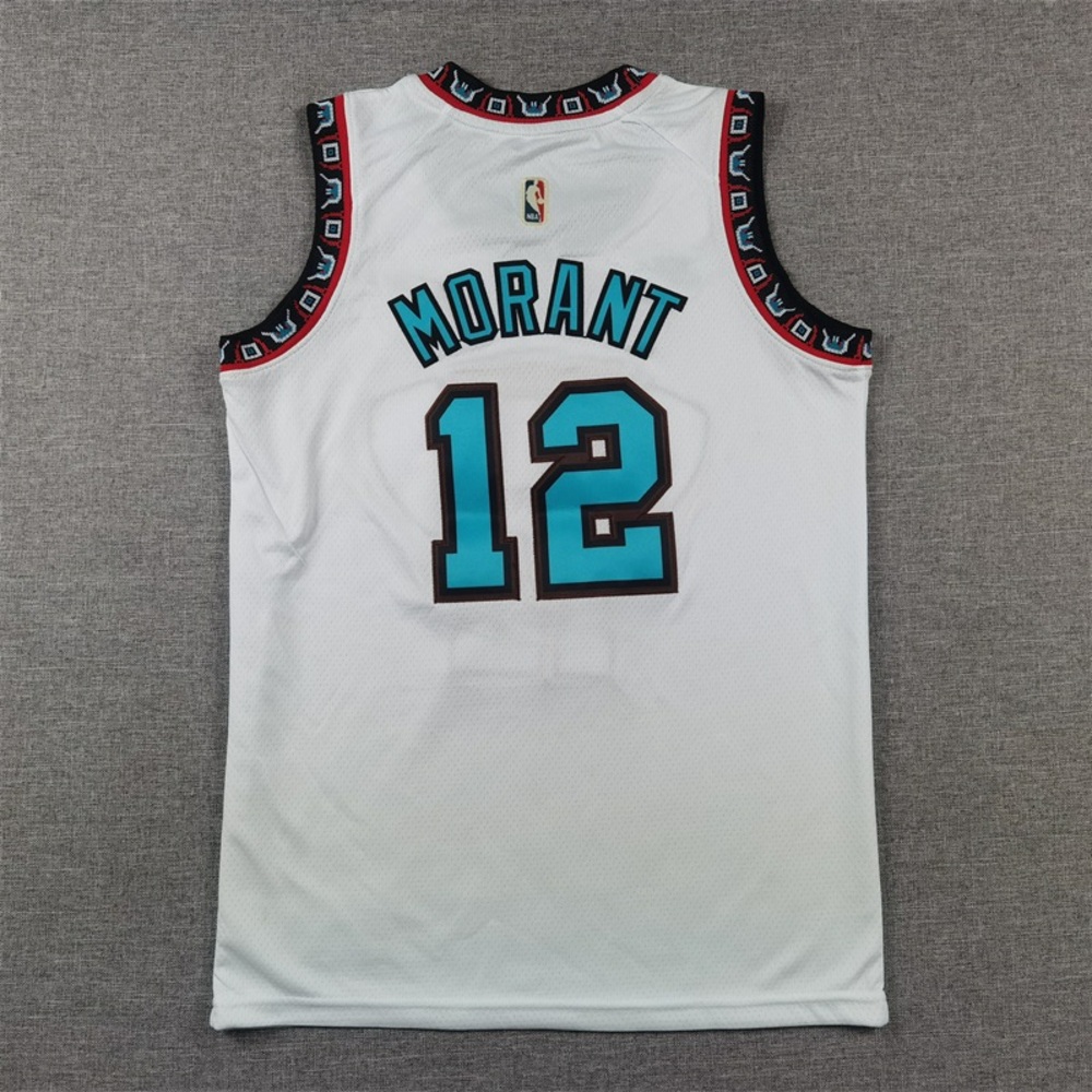 NWT youth Memphis Grizzlies 12 Ja Morant 24-25 White Classic kids Jersey - Picture 3 of 3